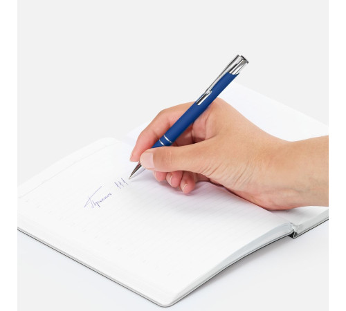 Ручка шариковая Keskus Soft Touch, ярко-синяя