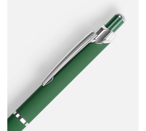 Ручка шариковая Chromos Soft Touch, зеленая