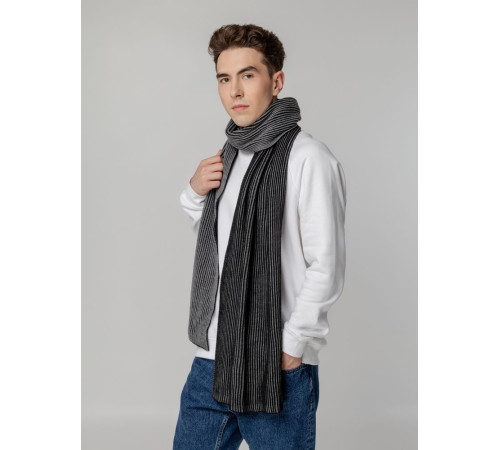 Шарф Nobilis, черный с серым меланжем