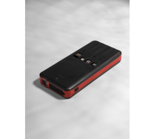 Аккумулятор с беспроводной зарядкой Holiday Maker Wireless, 10000 мАч, красный