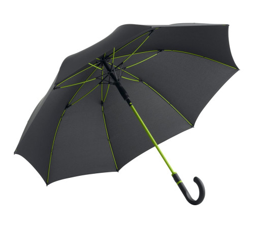 Зонт-трость с цветными спицами Color Style, зеленое яблоко, с серой ручкой