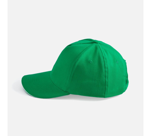 Бейсболка Long Beach, ярко-зеленая с белым