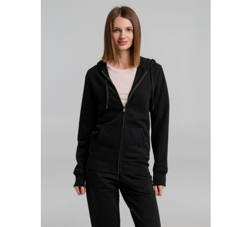 Толстовка на молнии с капюшоном унисекс King, черная