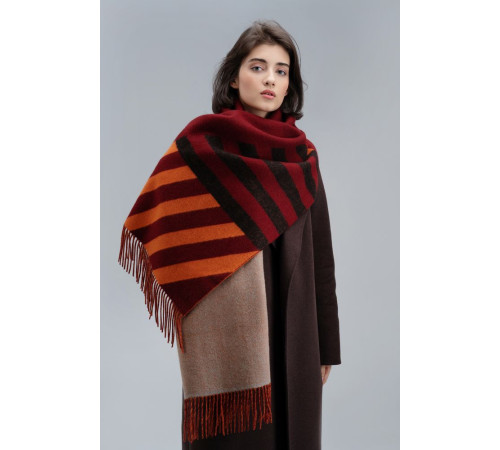 Палантин Charming, коричневый с оранжевым