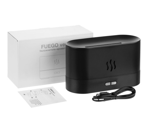 Увлажнитель-ароматизатор с имитацией пламени Fuego ver.2, черный