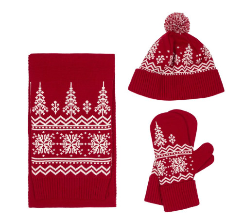 Варежки Elnik, красные с молочно-белым