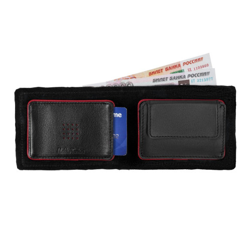 Кошелек Partinico, черный с красным