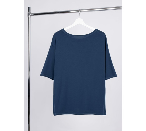 Футболка оверсайз унисекс Vozduh, темно-синяя