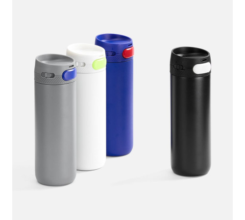 Термостакан X1 с цветной кнопкой, белый с желтым