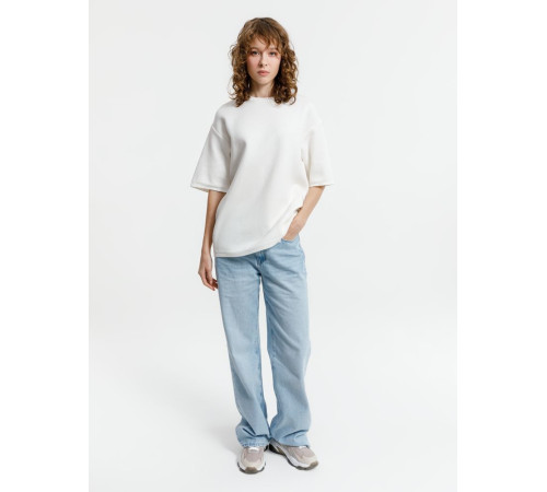 Джемпер с коротким рукавом Siluetti Volumica, молочно-белый