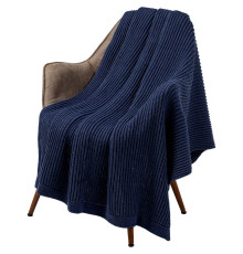 Плед Shirr, темно-синий (сапфир)