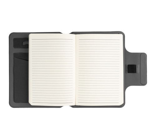 Органайзер с блокнотом и аккумулятором Oiro, черный
