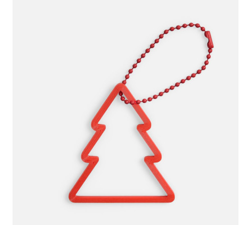 Подвеска «Елочка», 3D-печать, красная