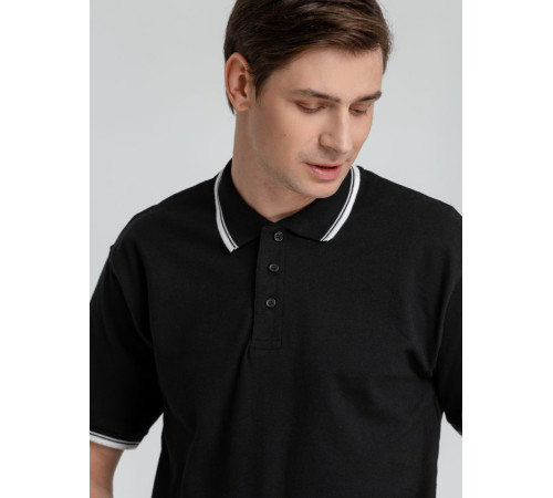 Рубашка поло мужская с контрастной отделкой Practice 270 черная