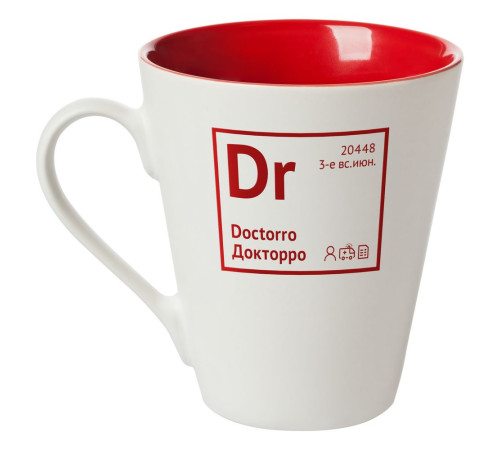 Кружка «Разделение труда. Докторро», белая с красным