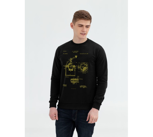 Свитшот Old Patents. Coffee Mill, черный