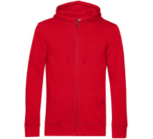 Толстовка на молнии с капюшоном унисекс BNC Inspire (Organic), красная