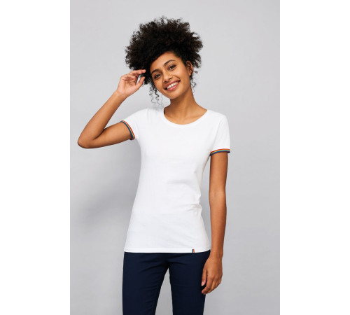 Футболка женская Rainbow Women, белая с ярко-синим