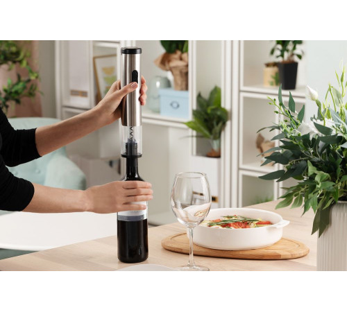 Электрический штопор с ножом для фольги Avanti, серебристый