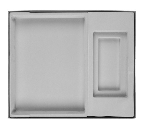 Коробка Overlap с ложементом под ежедневник и аккумулятор, ver.2, серая