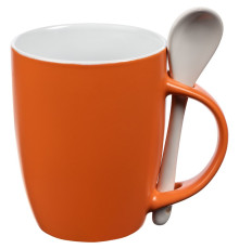 Кружка с ложкой Cheer Up, ver.2, оранжевая