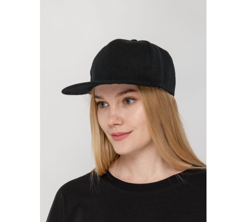 Бейсболка Snapback с прямым козырьком, черная