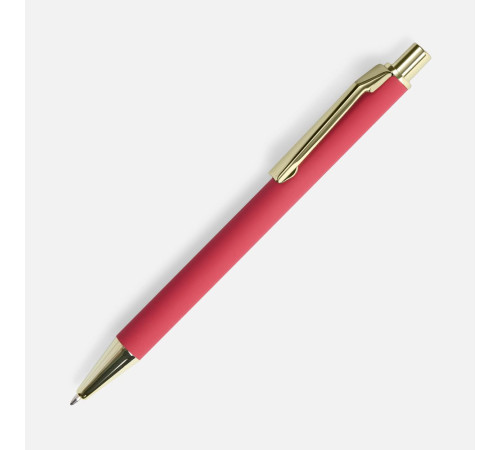Ручка шариковая Lobby Soft Touch Gold, красная