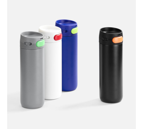 Термостакан X1 с цветной кнопкой, синий с желтым