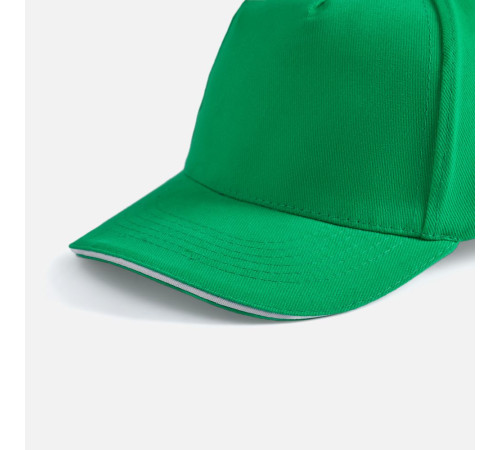 Бейсболка Long Beach, ярко-зеленая с белым