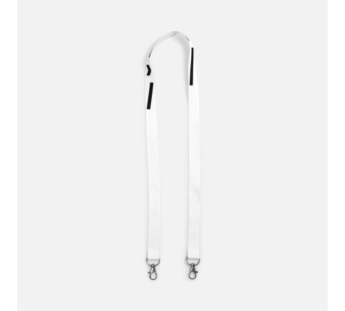 Лента для бейджа с 2 карабинами Carabine Duo, белая