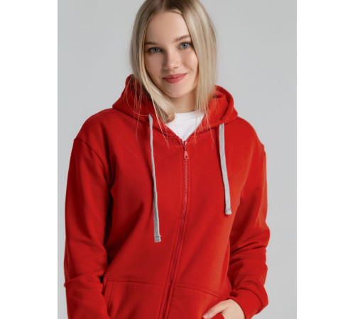 Толстовка на молнии с капюшоном Unit Siverga Heavy, красная