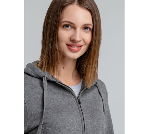 Толстовка на молнии с капюшоном унисекс King, темно-серый меланж