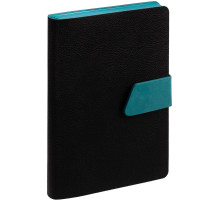 Ежедневник Boom, недатированный, черный с бирюзовым