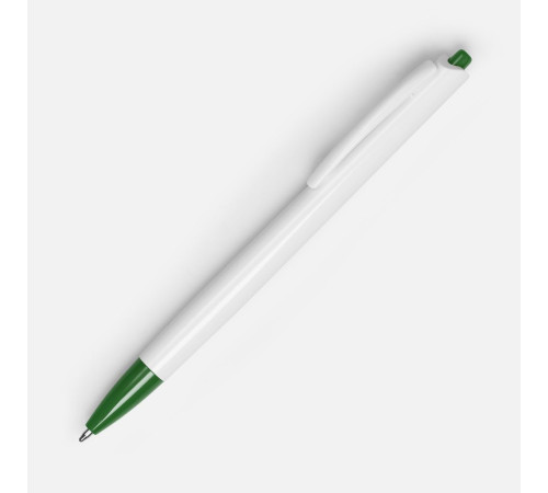 Ручка шариковая Tick, белая с зеленым