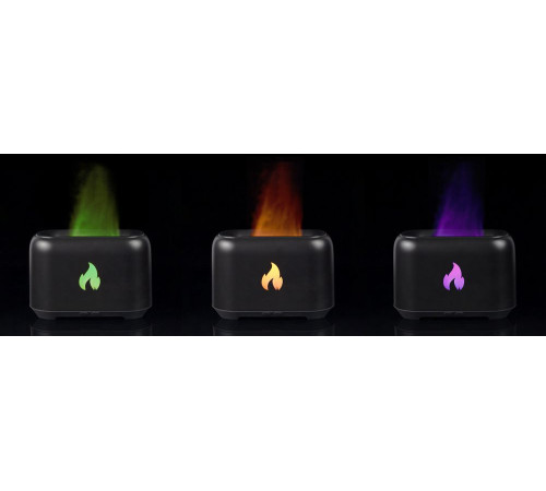 Увлажнитель-ароматизатор Fire Flick с имитацией пламени, черный
