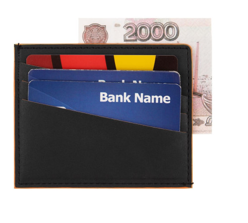 Картхолдер Multimo, черный с оранжевым