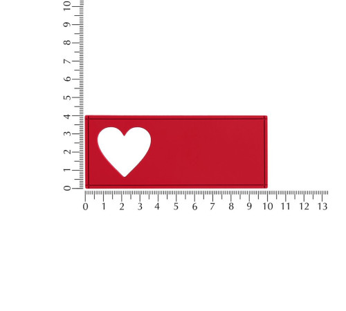 Лейбл из ПВХ с вырубкой «Сердце», красный