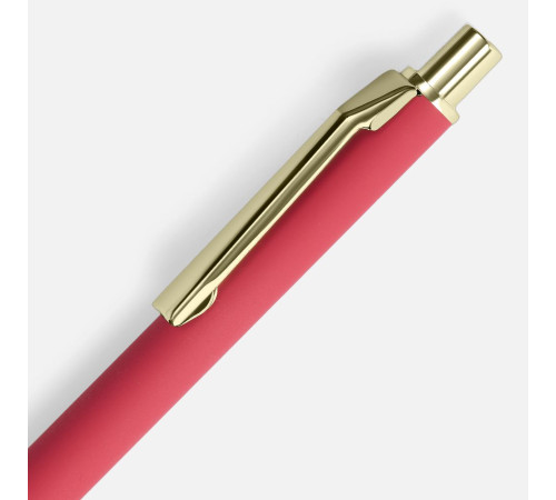 Ручка шариковая Lobby Soft Touch Gold, красная