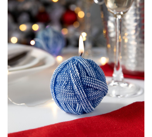 Свеча Kniteam, клубок, синий