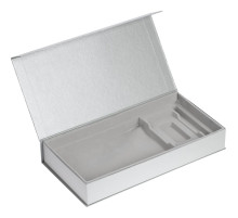 Коробка Planning с ложементом под набор с планингом, ежедневником, ручкой и аккумулятором, серебристая