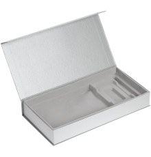 Коробка Planning с ложементом под набор с планингом, ежедневником, ручкой и аккумулятором, серебристая