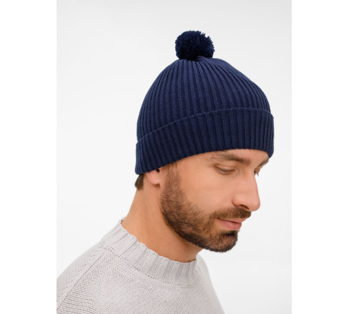 Шапка Catch Match с помпоном, темно-синяя