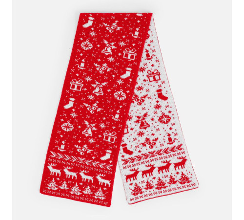 Шарф Holidale, красный с молочным