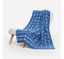 Плед Holidale, синий с молочным