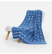 Плед Holidale, синий с молочным