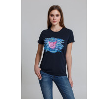 Футболка женская «Ван-Пиг», синяя