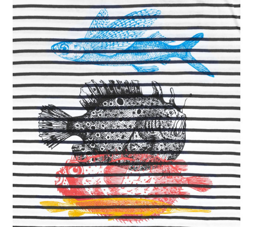 Футболка женская «Морские обитатели», белая с темно-синим