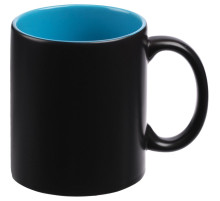 Кружка-хамелеон On Display, матовая, черная с голубым