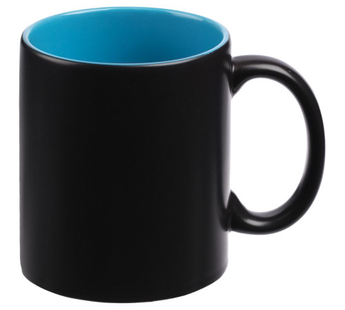 Кружка-хамелеон On Display, матовая, черная с голубым