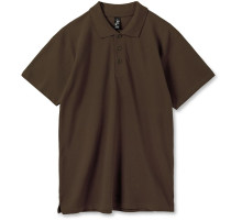 Рубашка поло мужская Summer 170, темно-коричневая (шоколад)